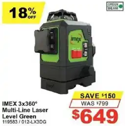 Total Tools IMEX 3x360° Multi-Line Laser Level Green offer