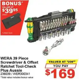 Total Tools WERA 39 Piece Screwdriver & Offset Ratchet Tool-Check Plus Aussie offer