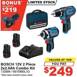 Total Tools BOSCH 12V 2 Piece 2x2.0Ah Combo Kit offer
