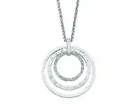 Bevilles Jewellery Silver Stainless Steel Love Life Laughter Open Circle Necklace offer
