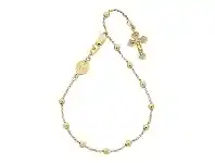 Bevilles Jewellery 9ct Yellow Gold Silver Infused Rosary Bead Bracelet offer