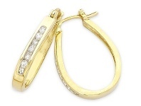 Bevilles Jewellery 9ct Yellow Gold Diamond Hoop Earrings offer