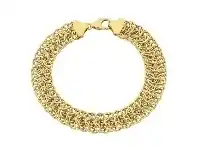 Bevilles Jewellery 9ct Yellow Gold Silver Infused Fancy Weave Bracelet offer