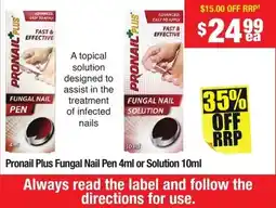 Chemist Warehouse Pronail Plus Fungal Nail Pen or Solution offer