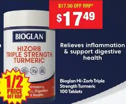 Chemist Warehouse Bioglan Hi-Zorb Triple Strength Turmeric offer