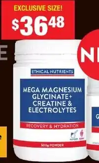 Chemist Warehouse Mega magnesium glycinate+ creatine & electrolytes offer