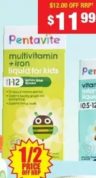 Chemist Warehouse Pentavite multivitamin +iron liquid for kids offer