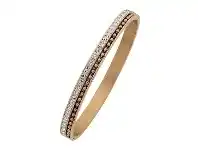 Bevilles Jewellery Rose Stainless Steel Ball & Crystal Row Bangle offer
