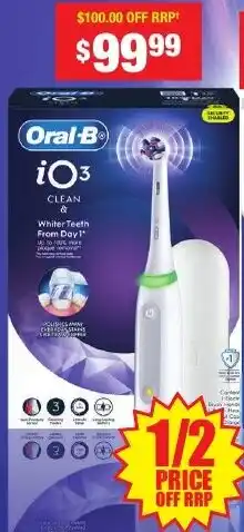 Chemist Warehouse Oral-B Power Toothbrush iO 3 Series Clean & Whiten offer