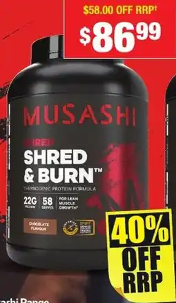 Chemist Warehouse Musashi shred & burn offer