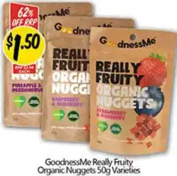 NQR GoodnessMe Really Fruity Organic Nuggets Varieties offer