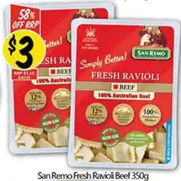 NQR San Remo Fresh Ravioli Beef offer