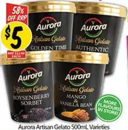 NQR Aurora Artisan Gelato Varieties offer