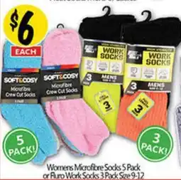 NQR Womens Microfibre Socks or Fluro Work Socks offer