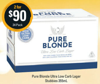 Pure Blonde Ultra Low Carb Lager Stubbies 355ml