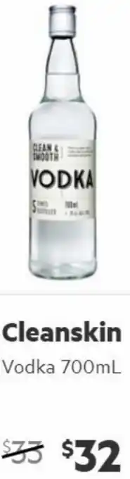 First Choice Liquor Cleanskin Vodka 700ml offer