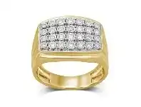 Bevilles Jewellery Mens Ring with 1/2ct of Diamonds in 9ct Yellow Gold offer