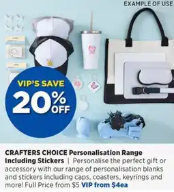 Spotlight CRAFTERS CHOICE Personalisation Range Including Stickers offer