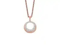 Bevilles Jewellery Rose Stainless Steel Open Circle Crystal Necklace offer
