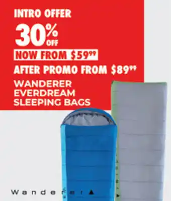 BCF Wanderer everdream sleeping bags offer