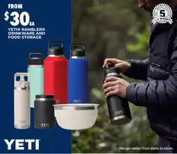 BCF Yeti ramble drinkware and food storage offer