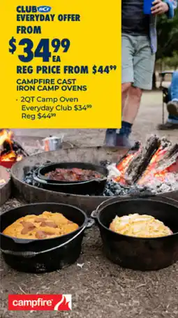 BCF Campfire cast iron camp ovens offer