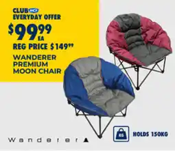BCF Wanderer premium moon chair offer