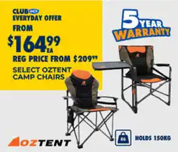 BCF Select oztent camp chairs offer