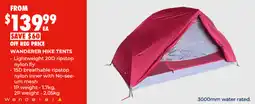 BCF Wanderer hike tents offer
