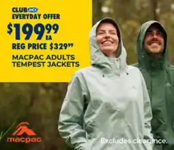 BCF Macpac adults tempest jackets offer