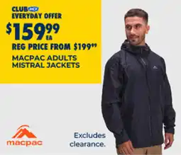BCF Macpac adults mistral jackets offer