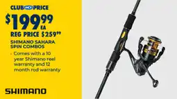 BCF Shimano sahara spin combos offer