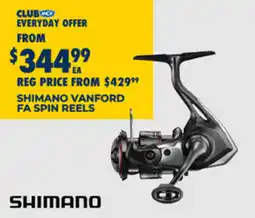 BCF Shimano vanford fa spin reels offer