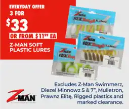 BCF Z MAN SOFT PLASTIC LURES offer