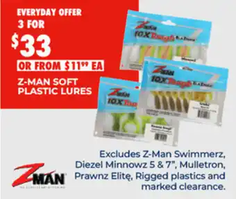 BCF Z MAN SOFT PLASTIC LURES offer