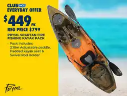 BCF Pryml spartan fire fishing kayak pack offer