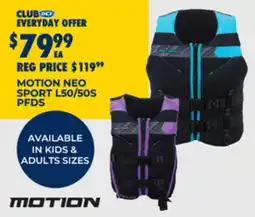 BCF Motion neo sport l50/50s pfds offer