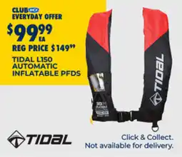 BCF Tidal l150 automatic inflatable pfds offer