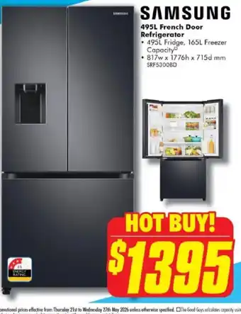 SAMSUNG 495L French Door Refrigerator