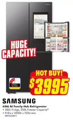 The Good Guys SAMSUNG 636L Al Family Hub Refrigerator offer