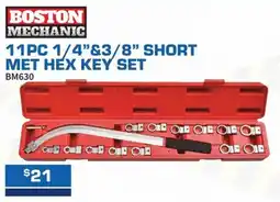 Burson Auto Parts 11pc 1/4"&3/8" short met hex key set offer
