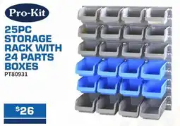 Burson Auto Parts 25pc storage rack with 24 parts boxes offer