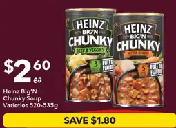 Ritchies Heinz Big N Chunky Soup Varieties offer