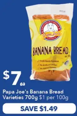 Ritchies Papa Joes Banana Bread Varieties offer
