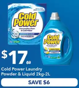 Ritchies Cold power laundry powder & liquid offer