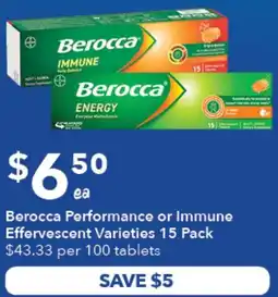 Ritchies Berocca Performance or Immune Effervescent Varieties offer