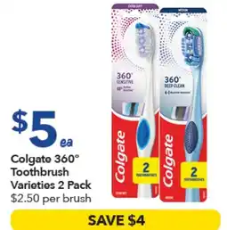 Ritchies Colgate 360° Toothbrush Varieties offer