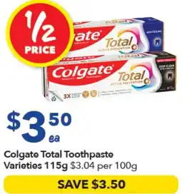 Ritchies Colgate Total Toothpaste Varieties offer