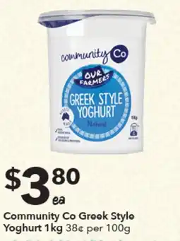 Ritchies Community Co Greek Style Yoghurt offer