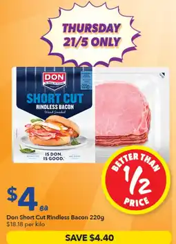 Ritchies Don Short Cut Rindless Bacon offer